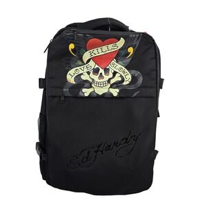 Ed Hardy Love Kills Slowly 2-in-1 Travel Backpack Suitcase Black L418802BP-003